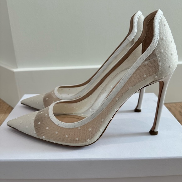 Dior White Mesh Polka Dot D-Moi Pointed Toe Pumps - Picture 5 of 5